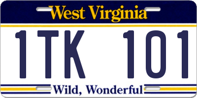 WV license plate 1TK101