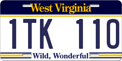 WV license plate 1TK110