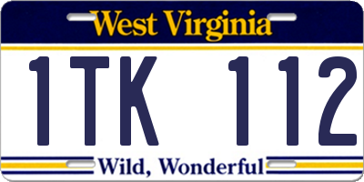 WV license plate 1TK112