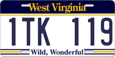 WV license plate 1TK119