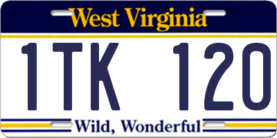 WV license plate 1TK120