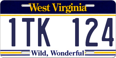 WV license plate 1TK124