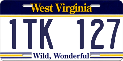 WV license plate 1TK127