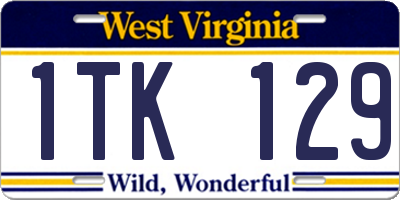 WV license plate 1TK129