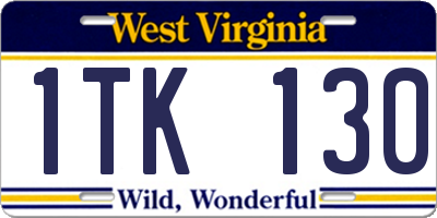 WV license plate 1TK130