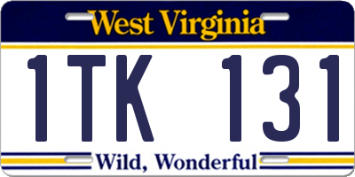 WV license plate 1TK131