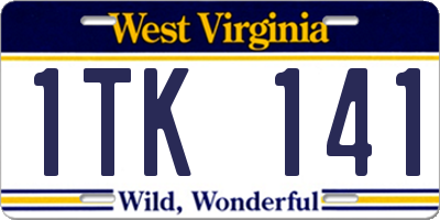 WV license plate 1TK141
