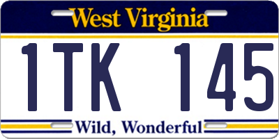 WV license plate 1TK145