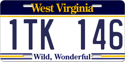 WV license plate 1TK146
