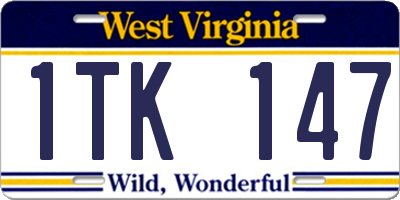 WV license plate 1TK147