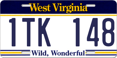 WV license plate 1TK148