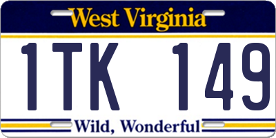 WV license plate 1TK149