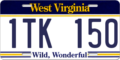 WV license plate 1TK150