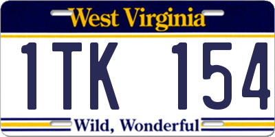 WV license plate 1TK154