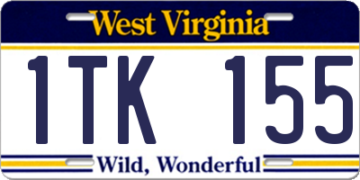WV license plate 1TK155