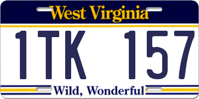 WV license plate 1TK157