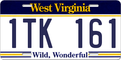 WV license plate 1TK161