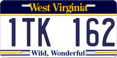 WV license plate 1TK162