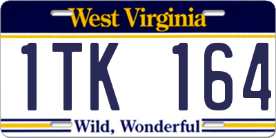 WV license plate 1TK164