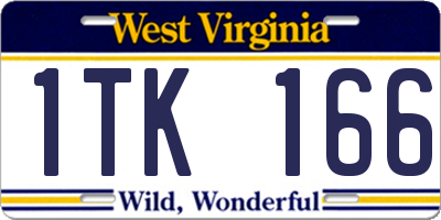 WV license plate 1TK166
