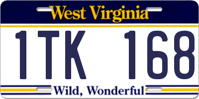 WV license plate 1TK168