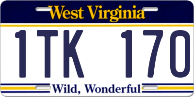 WV license plate 1TK170