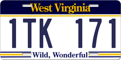 WV license plate 1TK171