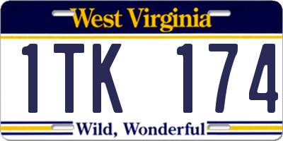 WV license plate 1TK174