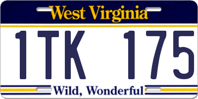 WV license plate 1TK175