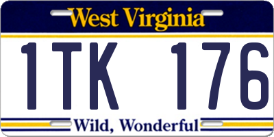 WV license plate 1TK176