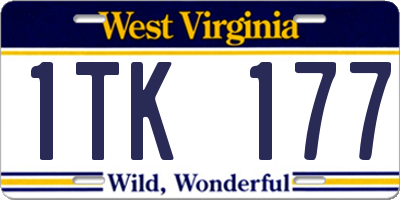 WV license plate 1TK177