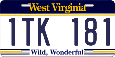 WV license plate 1TK181