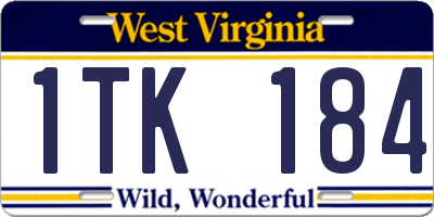 WV license plate 1TK184