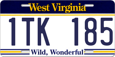 WV license plate 1TK185