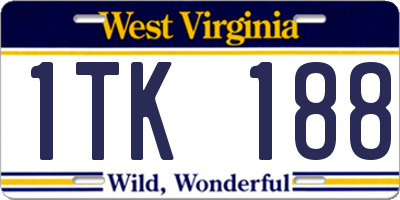 WV license plate 1TK188