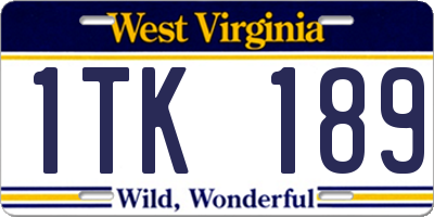 WV license plate 1TK189