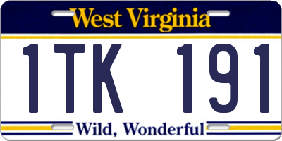 WV license plate 1TK191
