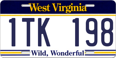 WV license plate 1TK198