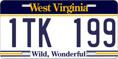 WV license plate 1TK199
