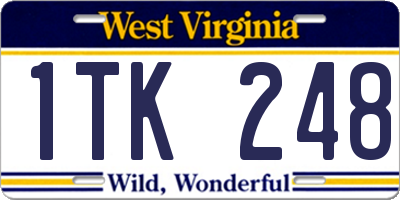 WV license plate 1TK248