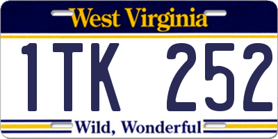 WV license plate 1TK252