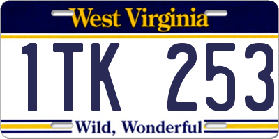 WV license plate 1TK253