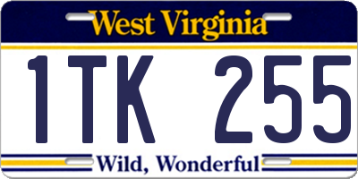 WV license plate 1TK255