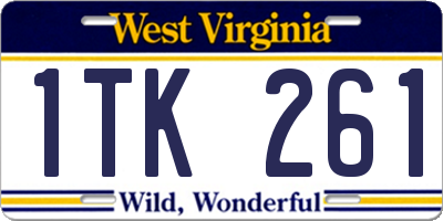 WV license plate 1TK261