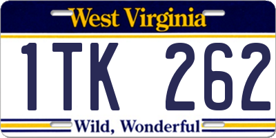 WV license plate 1TK262
