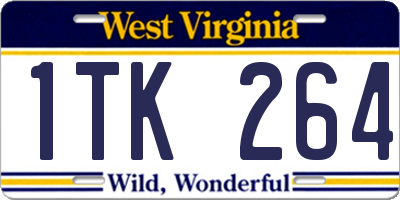 WV license plate 1TK264