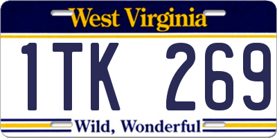 WV license plate 1TK269