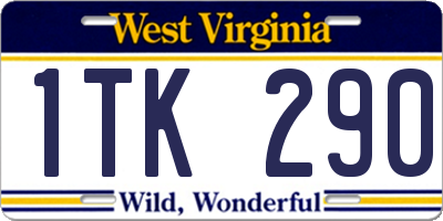 WV license plate 1TK290