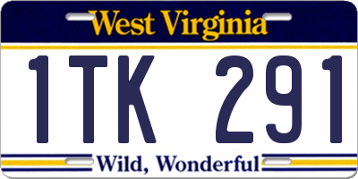 WV license plate 1TK291