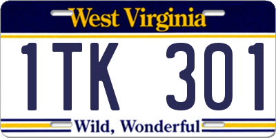 WV license plate 1TK301